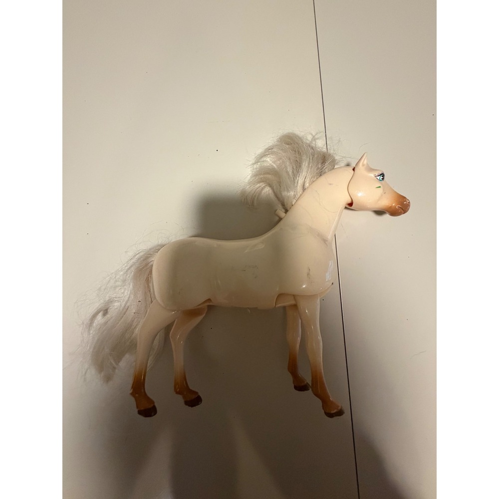 Vintage 1997 Mattel Barbie Horse Cream Tan White Mane Articulated‎ Toy Figure